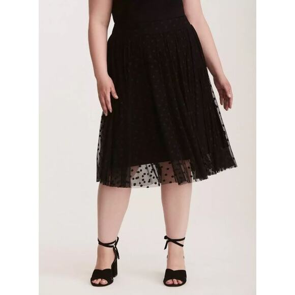 Rebel by Torrid Polka Dot Tulle  Flowy Skirt Plus Sz 3X Retro Whimsygoth Glam - Picture 1 of 11
